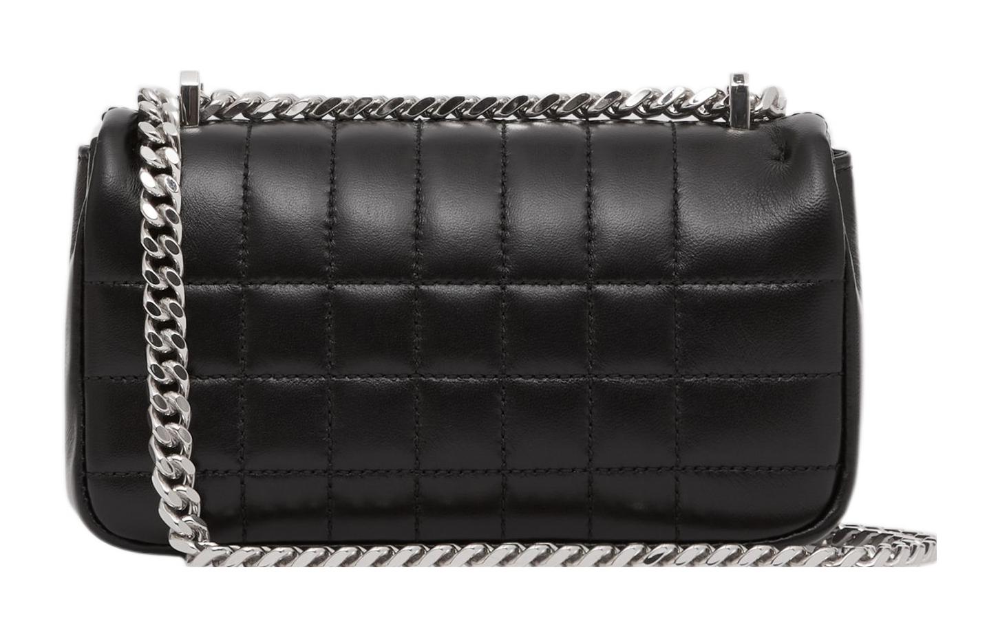 Мини-сумка кроссбоди Burberry Lola из стеганой кожи черного цвета с серебристой фурнитурой — фото 4