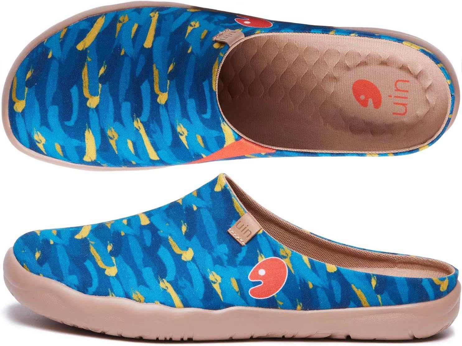 

Мужские легкие тапочки UIN с росписью, удобные мюли для ходьбы, повседневного дома и путешествий, обувь Малага, Malaga-van Gogh Wheatfield With Cypresses V1