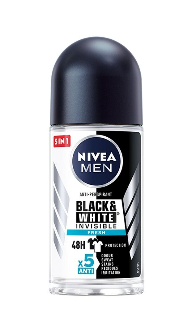 

Nivea Men Black&White Invisible Fresh антиперспирант для мужчин, 50 ml