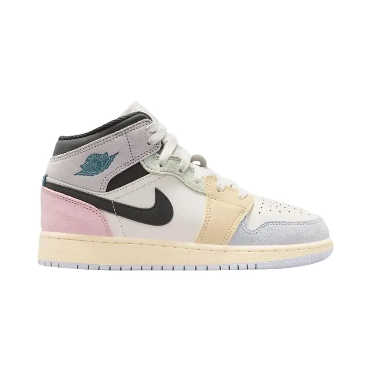 Air Jordan 1 Mid GS 'Sail Iced Jade', белый
