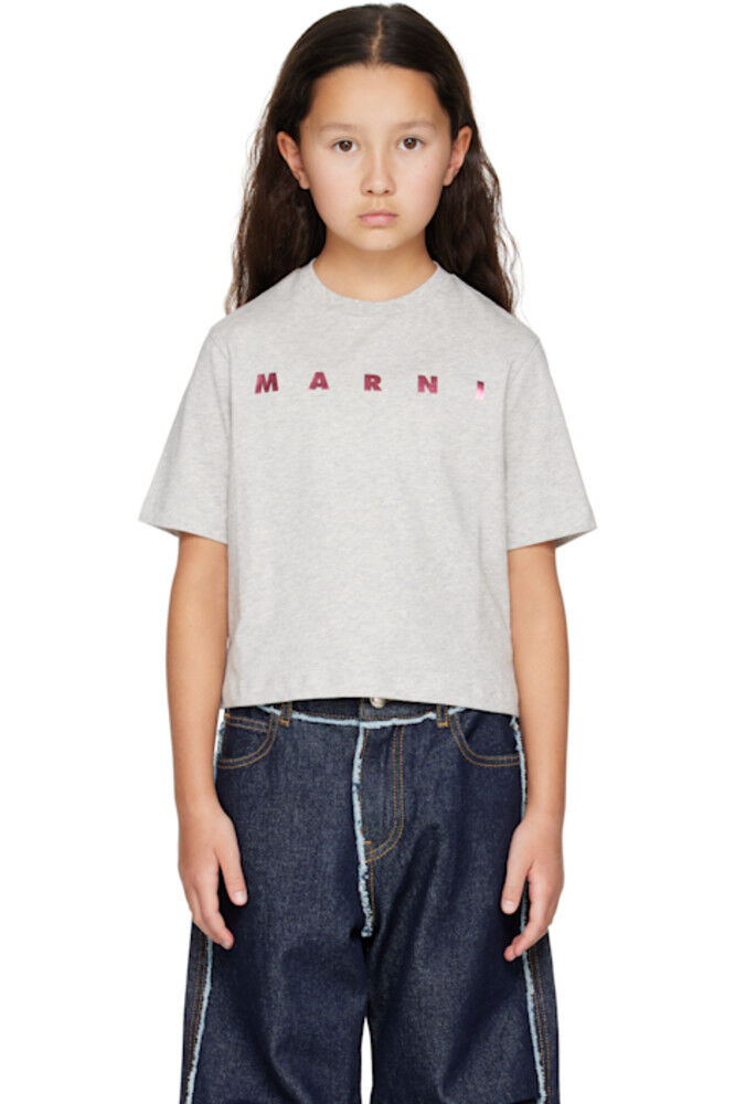 

Детская серая укороченная футболка Marni