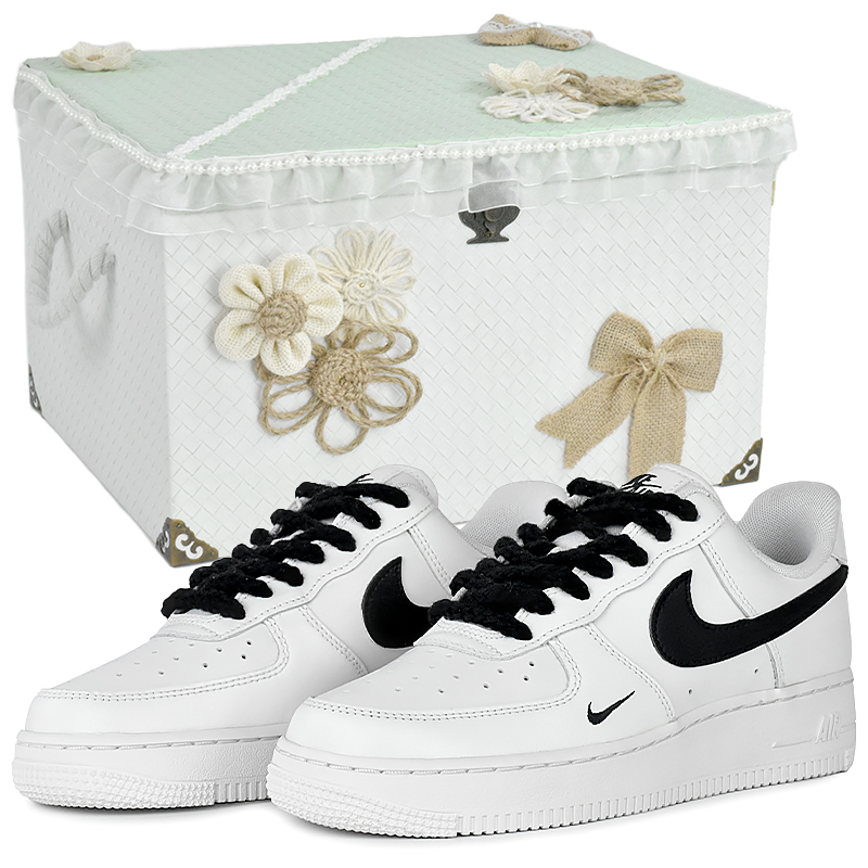 

Кроссовки Nike Air Force 1 White Shadow износостойкие и легкие низкие скейтерские унисекс черно-белые черно-белые подарочная коробка, цвет Black White-Gift Box 2
