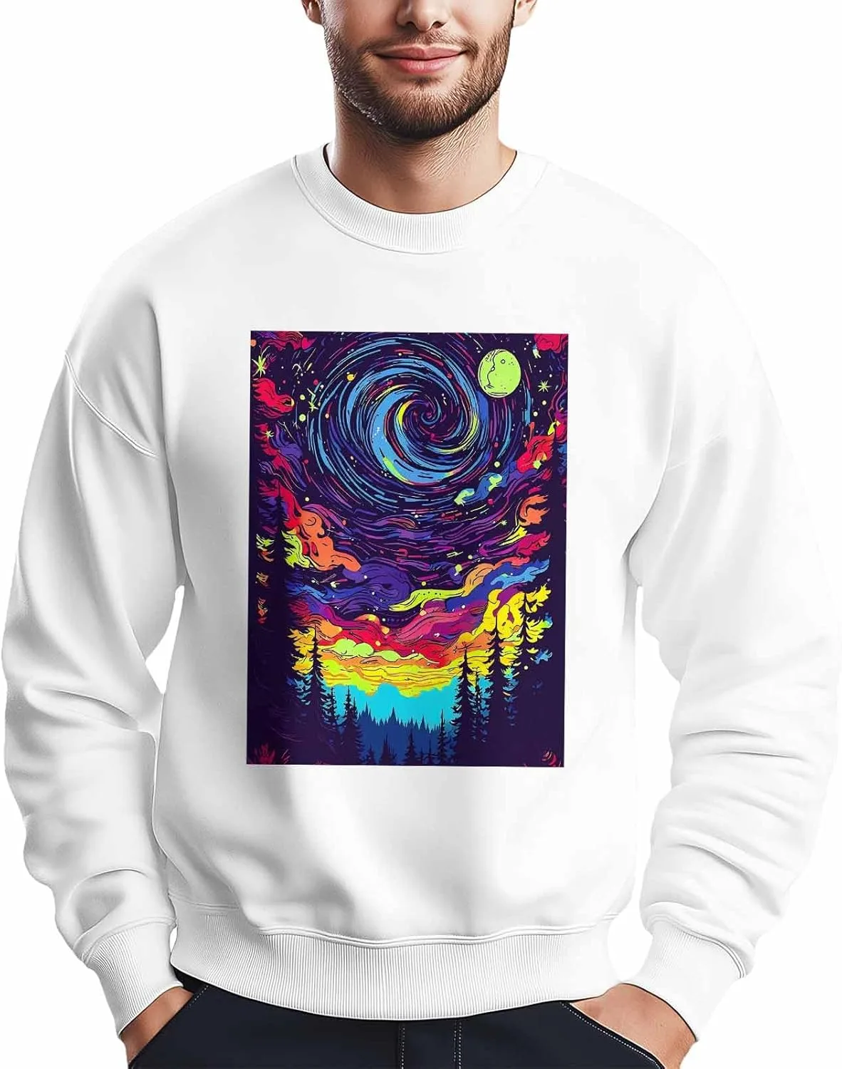 

Мужской свитшот с принтом Sky Black Forest, лонгслив Winvebermior