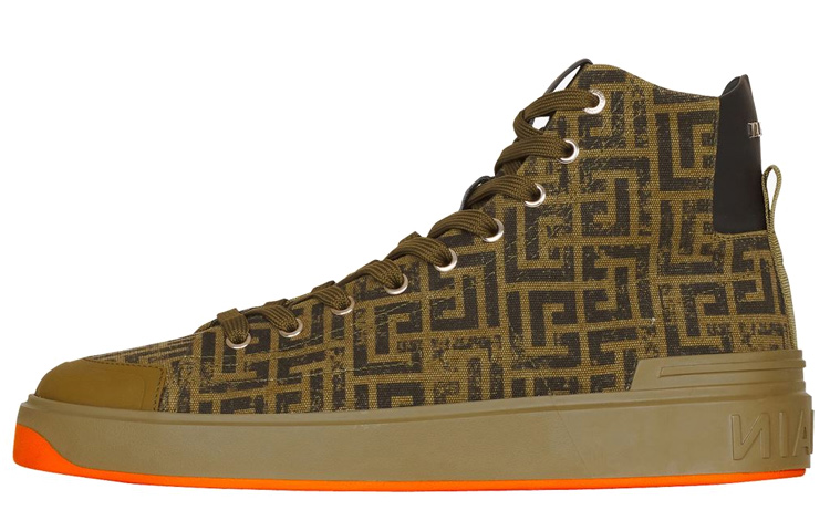 

BALMAIN Кроссовки Canvas мужские High top Khaki