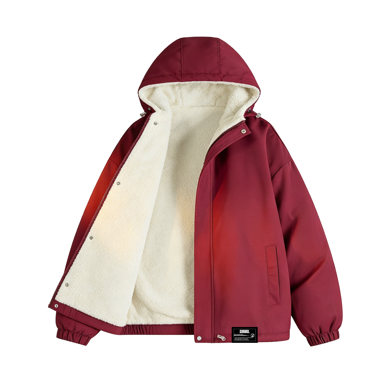 

Пуховик Unisex ZIAREL, burgundy (thickened and fleece-lined thermal)