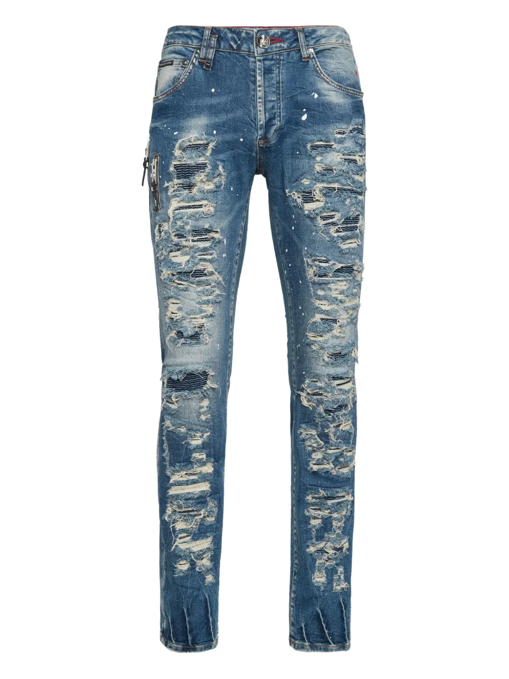 

Джинсы с эффектом потертости Philipp Plein, синий
