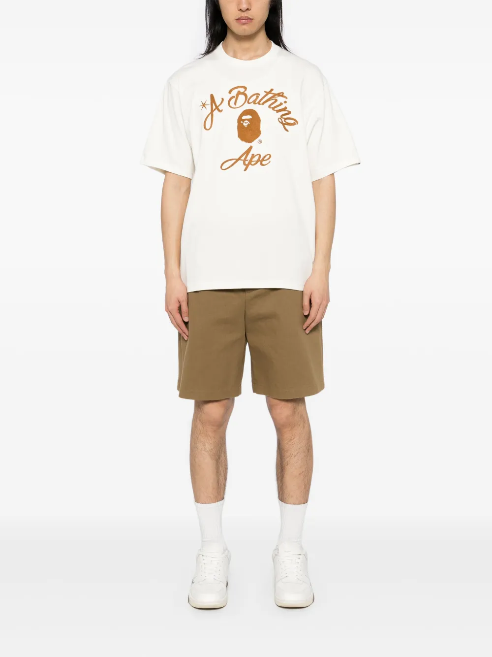 Футболка с декоративной строчкой A BATHING APE, нейтральный — фото 2