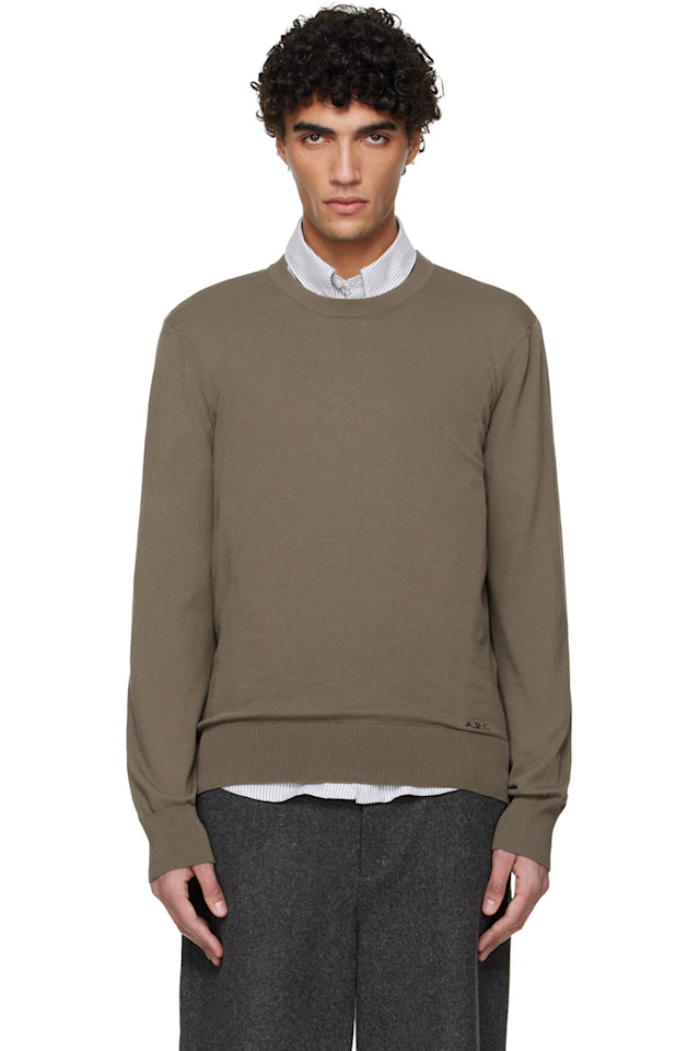 

A.P.C. Хлопковый свитер цвета хаки