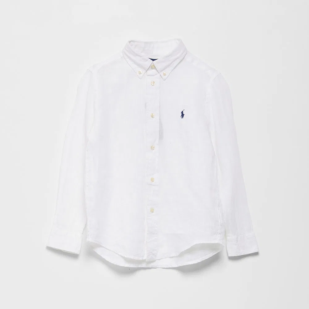 Детская льняная рубашка белая от Polo Ralph Lauren Children