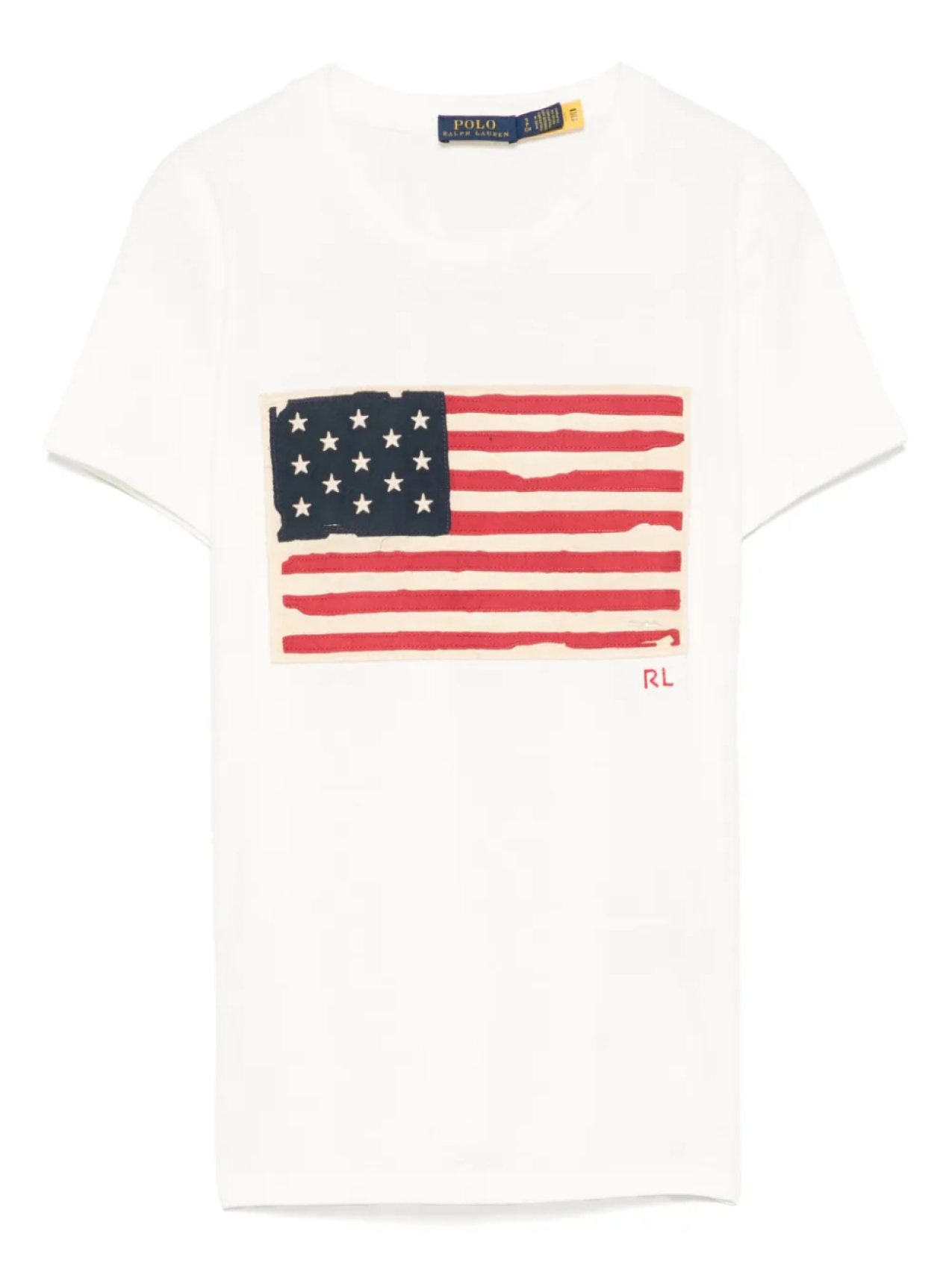 

Футболка с аппликацией флага Polo Ralph Lauren, белый