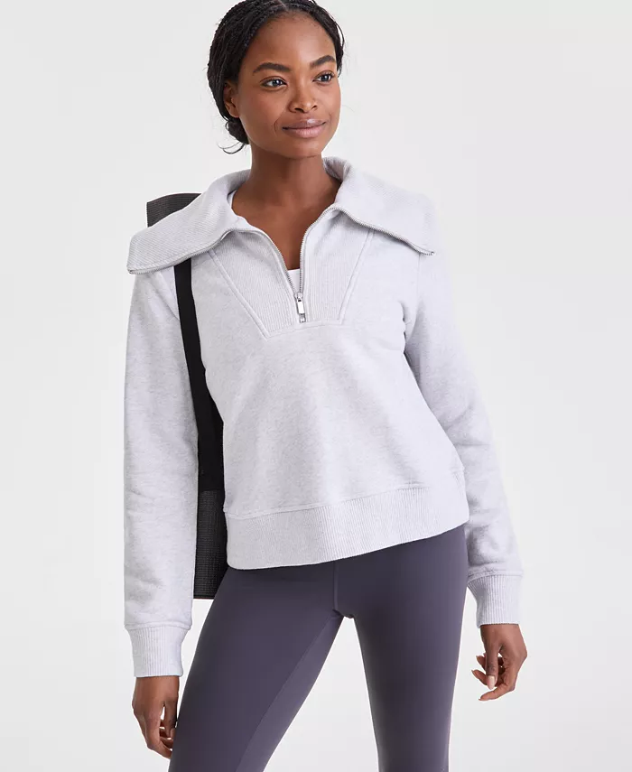 

Толстовка Women's Shawl-Collar Quarter-Zip Knit Top ID Ideology, серебряный