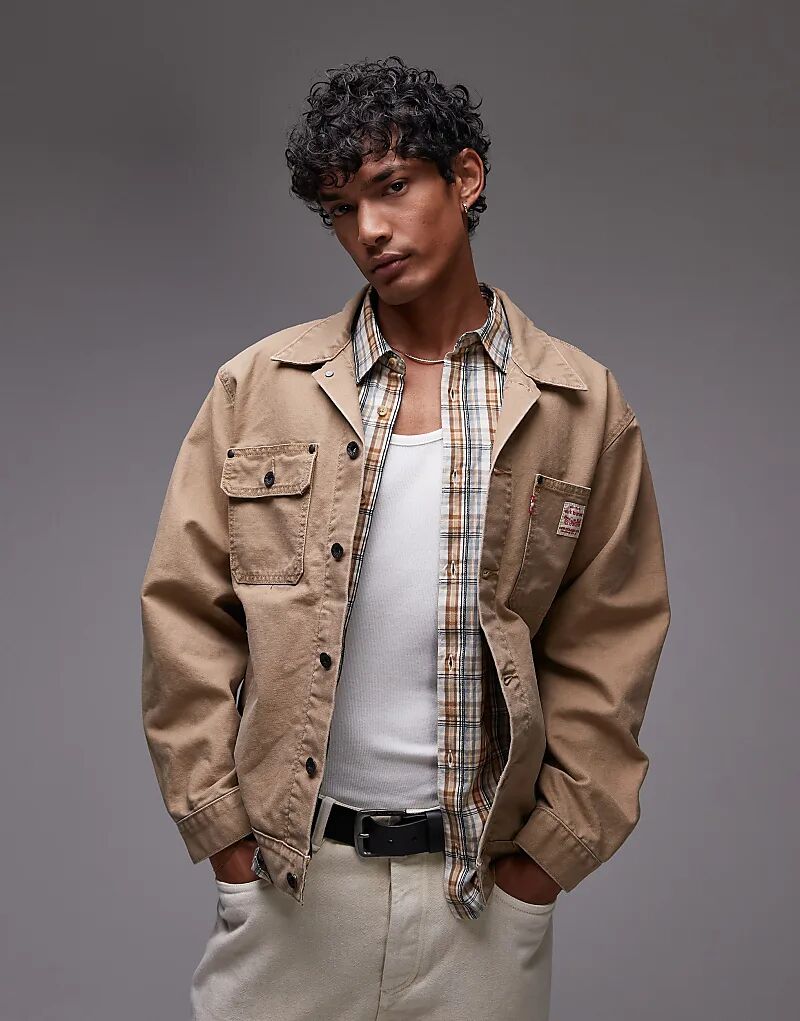 

Куртка-унисекс Levi's Workwear Capsule Sunrise Trucker бежевого цвета, Бежевый, Куртка-унисекс Levi's Workwear Capsule Sunrise Trucker бежевого цвета