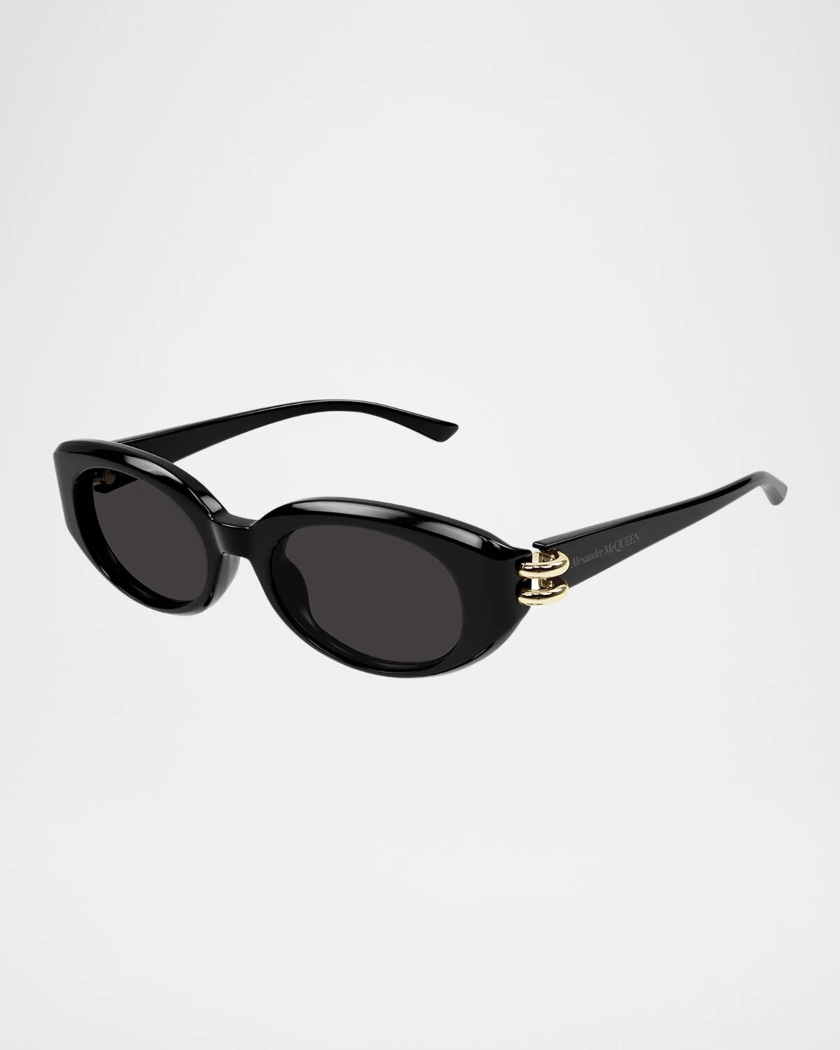 

AM0469S Круглые солнцезащитные очки из ацетата Alexander Mcqueen, цвет Shiny Solid Black