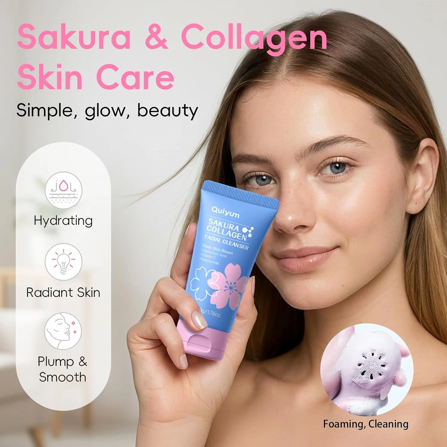 Набор для ухода за кожей QUIYUM Sakura Collagen, 8 предметов Quiyum — фото 2
