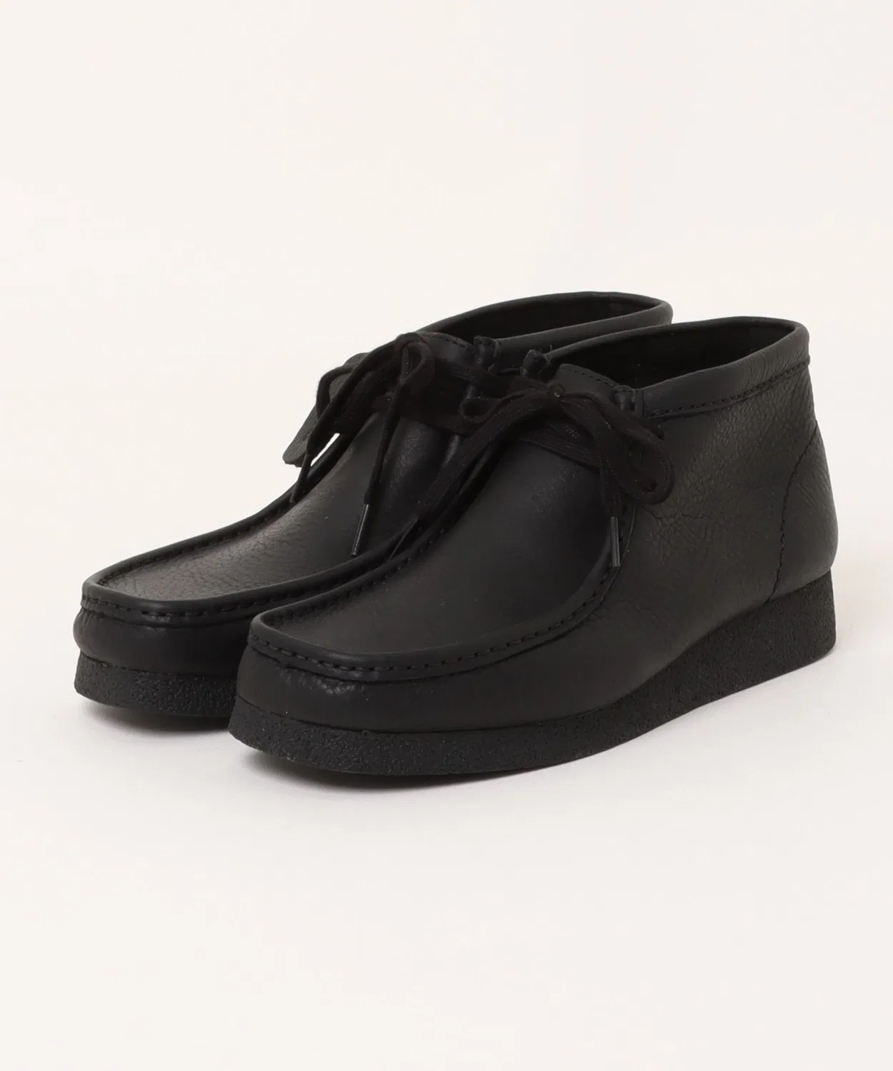 Ботинки Wallabee Evo на шнуровке Clarks кожаные чёрные