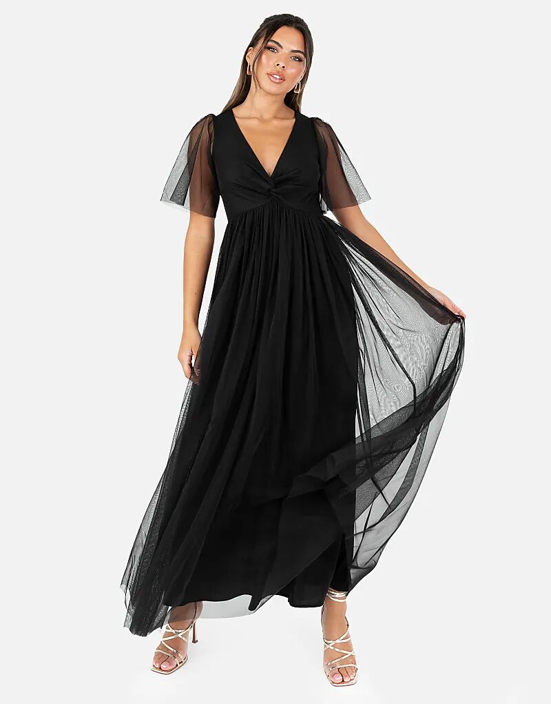 

Платье макси с отделкой Anaya Twist черного цвета