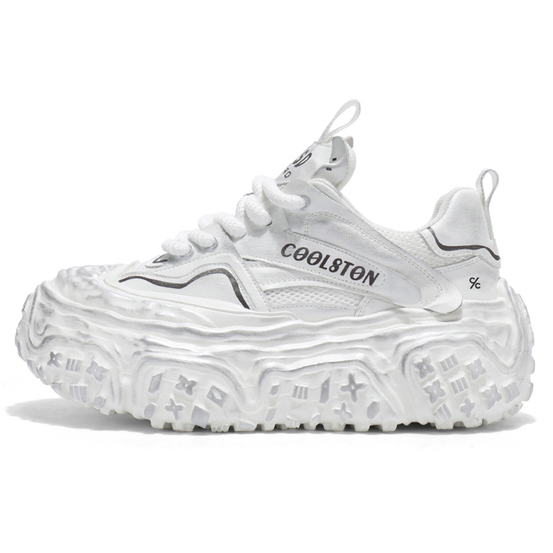 

Colorful Creations Мужские белые устойчивые к истиранию низкие кроссовки на платформе для увеличения роста, цвет White