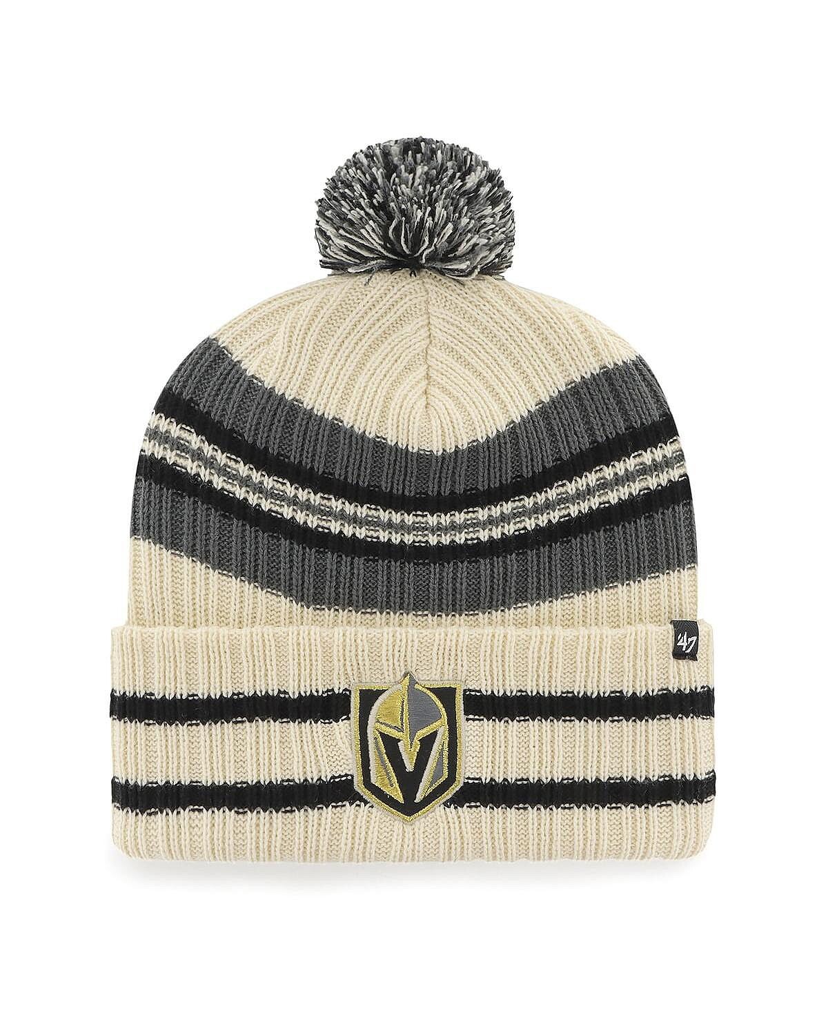 

Мужская вязаная шапка с манжетами и помпоном '47 Natural Vegas Golden Knights Hone '47 Brand