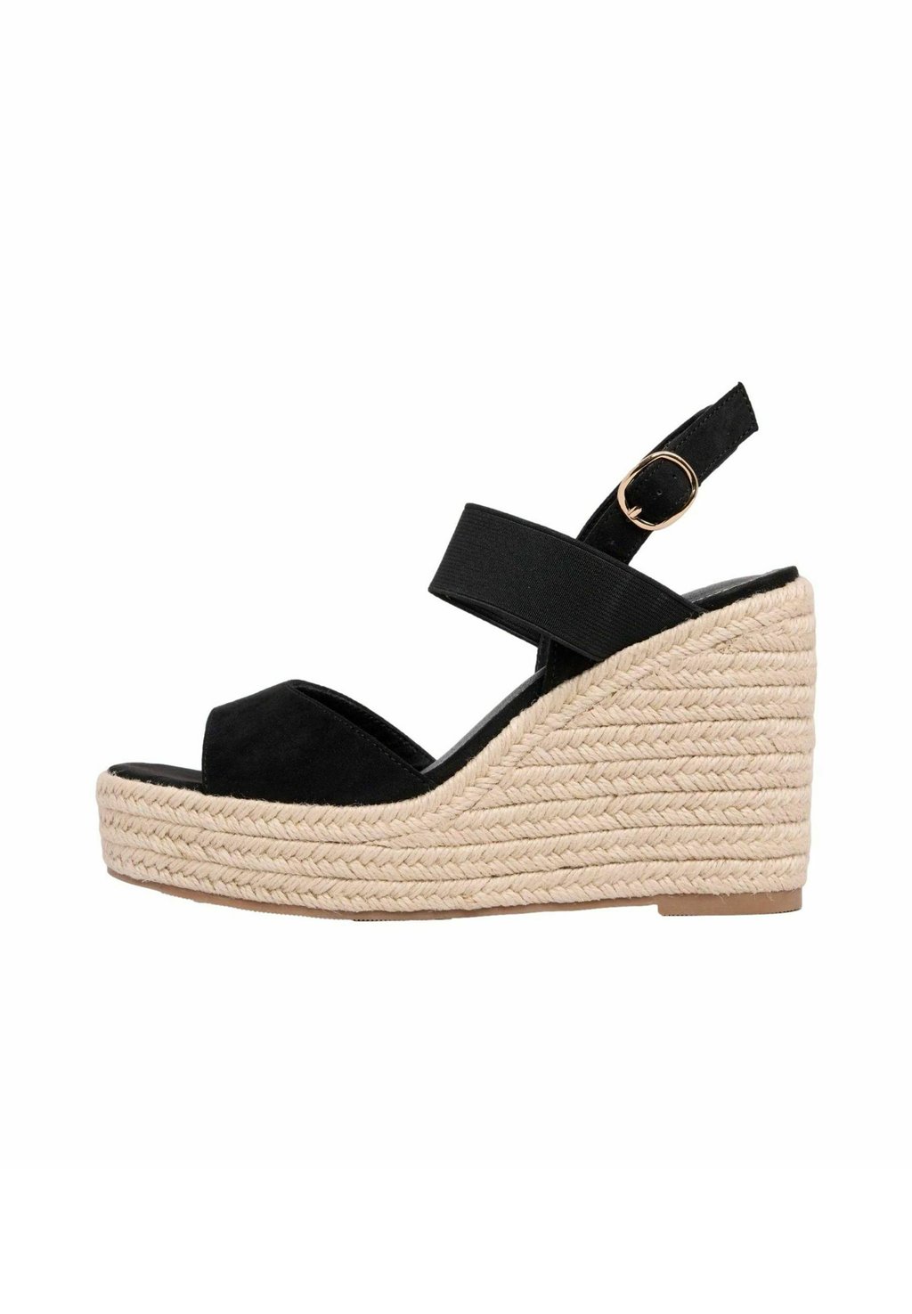 Босоножки на танкетке WIDE FIT - MID ELASTIC BUCKLE - Espadrilles Lipsy, черный