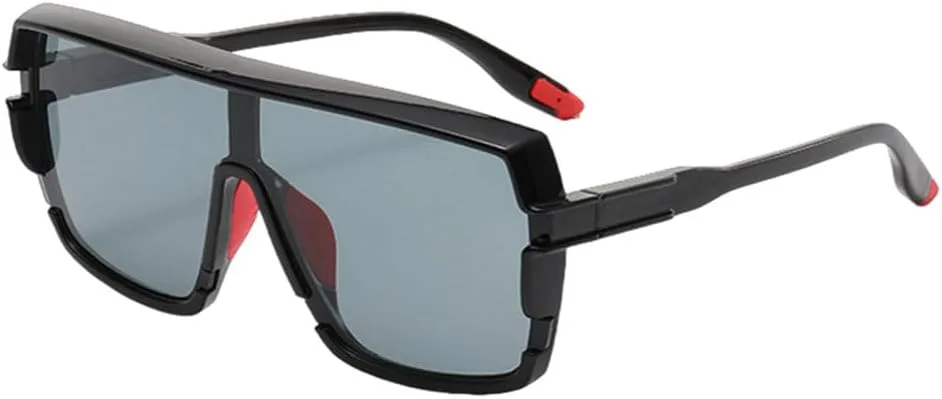 

Солнцезащитные очки в крупной оправе для мужчин, цельная линза, квадратная форма, солнцезащитные очки для женщин, зеленые, фиолетовые, UV400 MUTYNE, Black