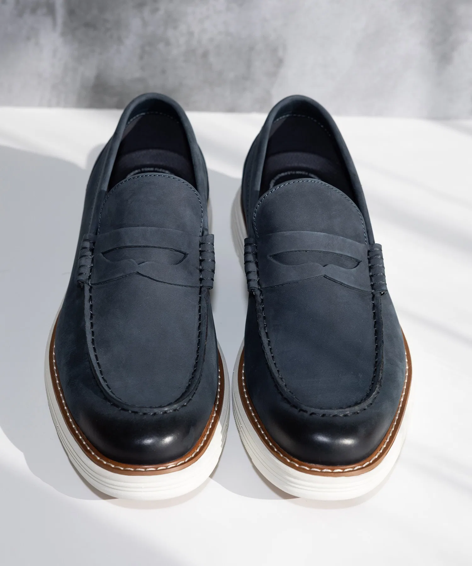 Мужские кожаные лоферы ROCKPORT Cambridge Ease тёмно-синие
