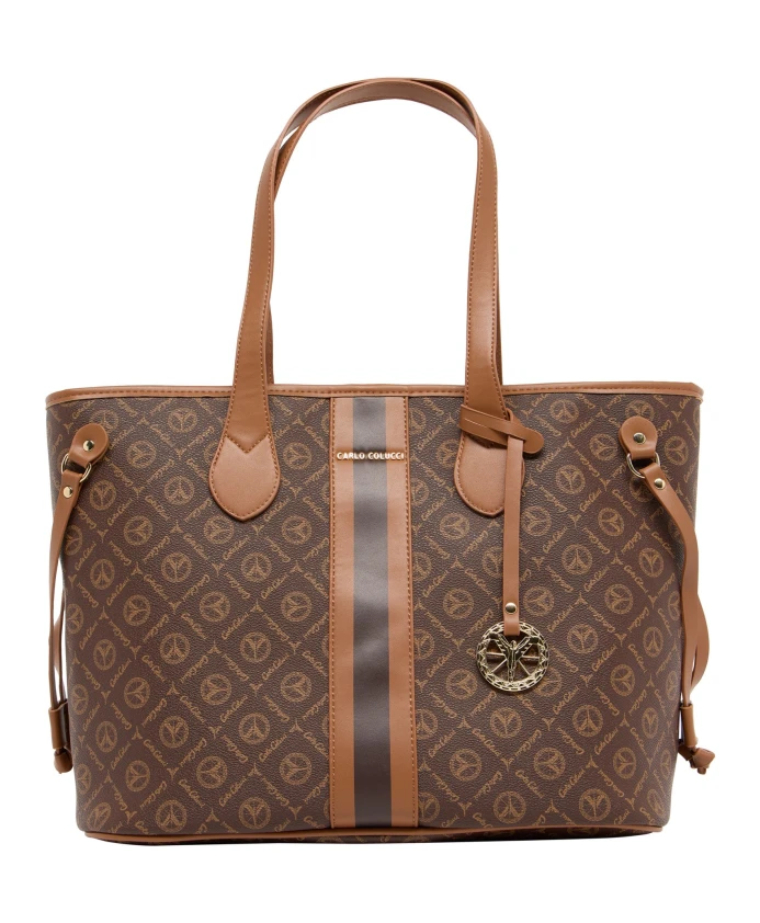 

Сумка-Шоппер с логотипом: стильная и функциональная. Carlo Colucci, коричневый
