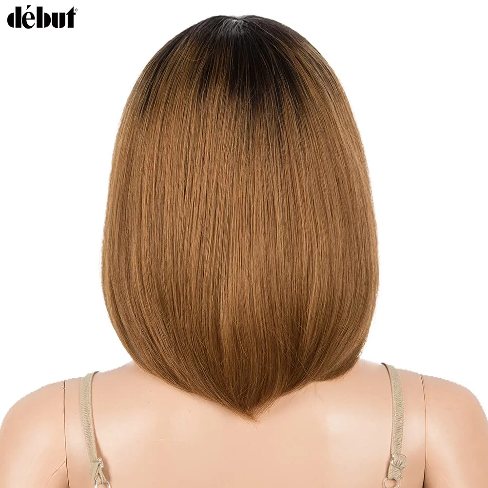 Парик из натуральных волос Real Hair Wig с челкой, короткий боб-пикси, 25 см Début, Tt1B/30 — фото 4