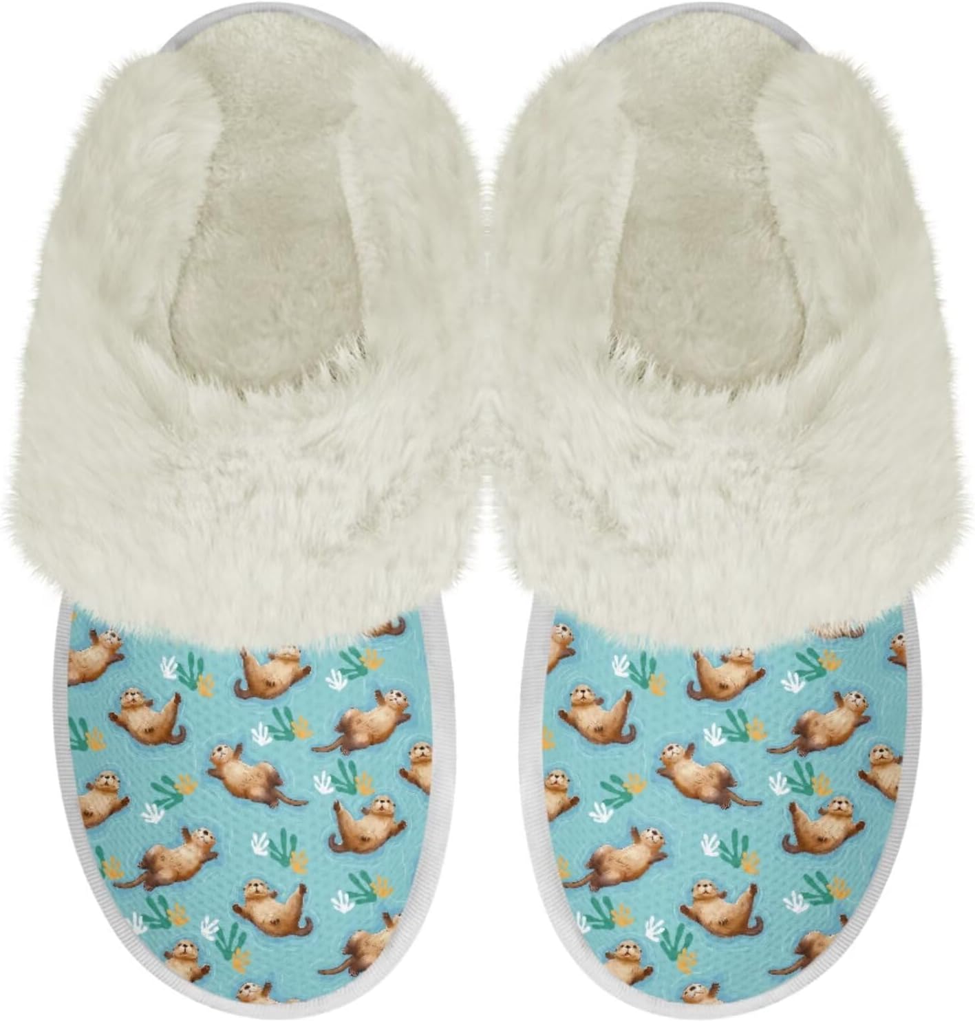 

Женские и мужские тапочки с мехом, легкие домашние тапочки с противоскользящей подошвой, повседневная обувь для дома Chririnla, Sea Otter