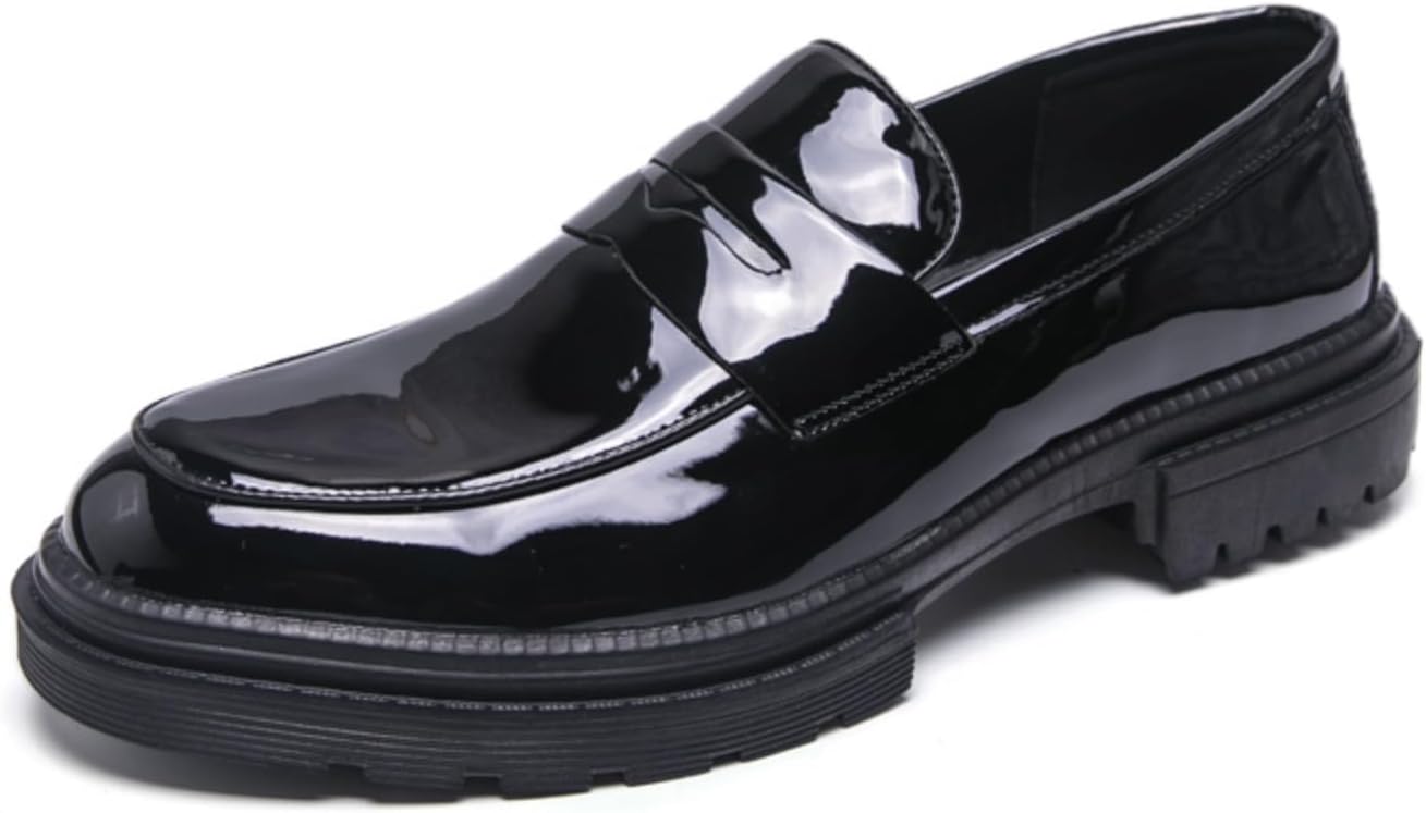 

Мужские лоферы с платформой из лакированной кожи Yrzhgdl, черный