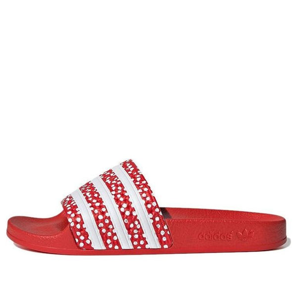 Тапочки adilette slide 'polka - vivid red' Adidas, красный