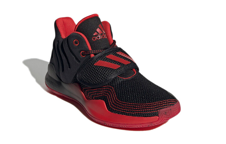 Баскетбольные кроссовки Deep Threat Kids GS Low-top черные/красные Adidas — фото 3