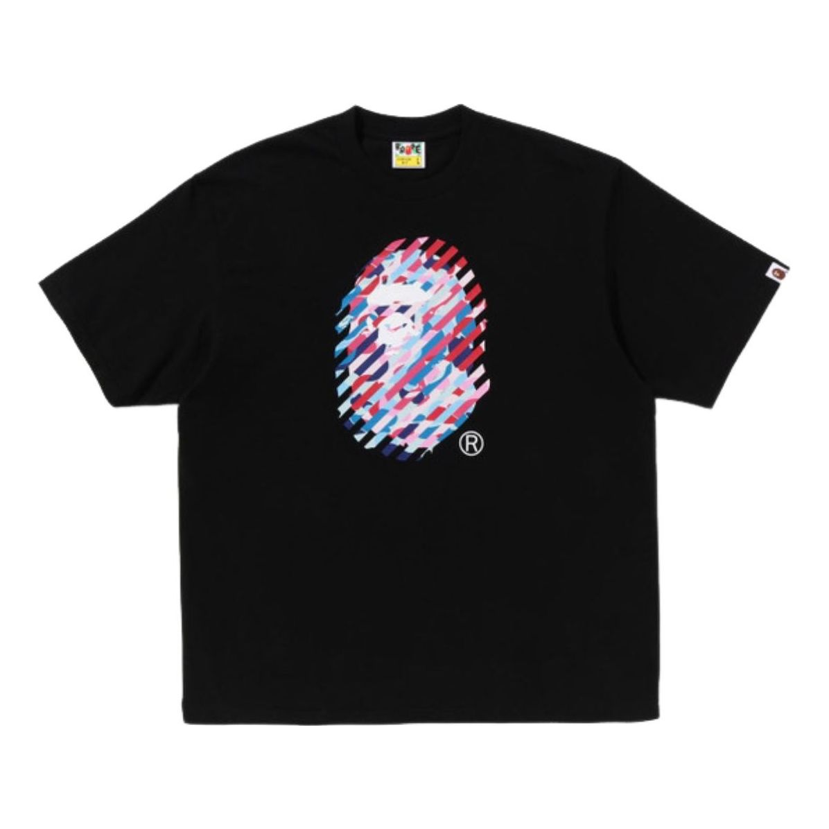 

Футболка A Bathing Ape ABC Camo Illusion Ape Head Relaxed Fit Tee, цвет черный