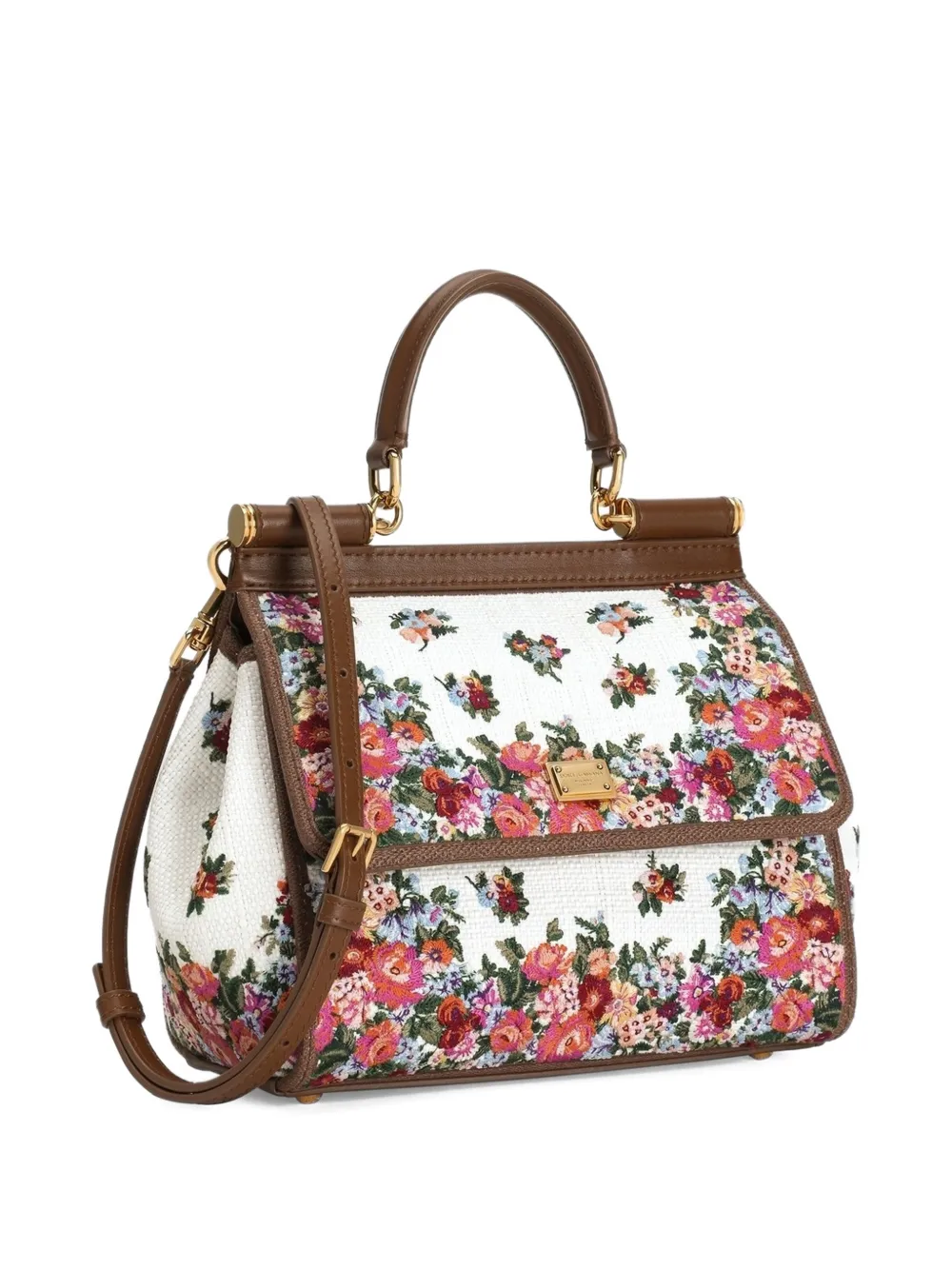 Сумка-тоут с цветочным принтом DOLCE & GABBANA, белый — фото 4
