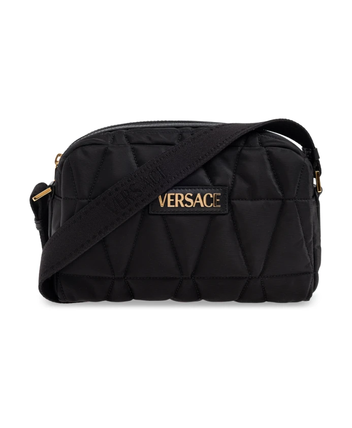 

Сумка через плечо с логотипом Versace, черный