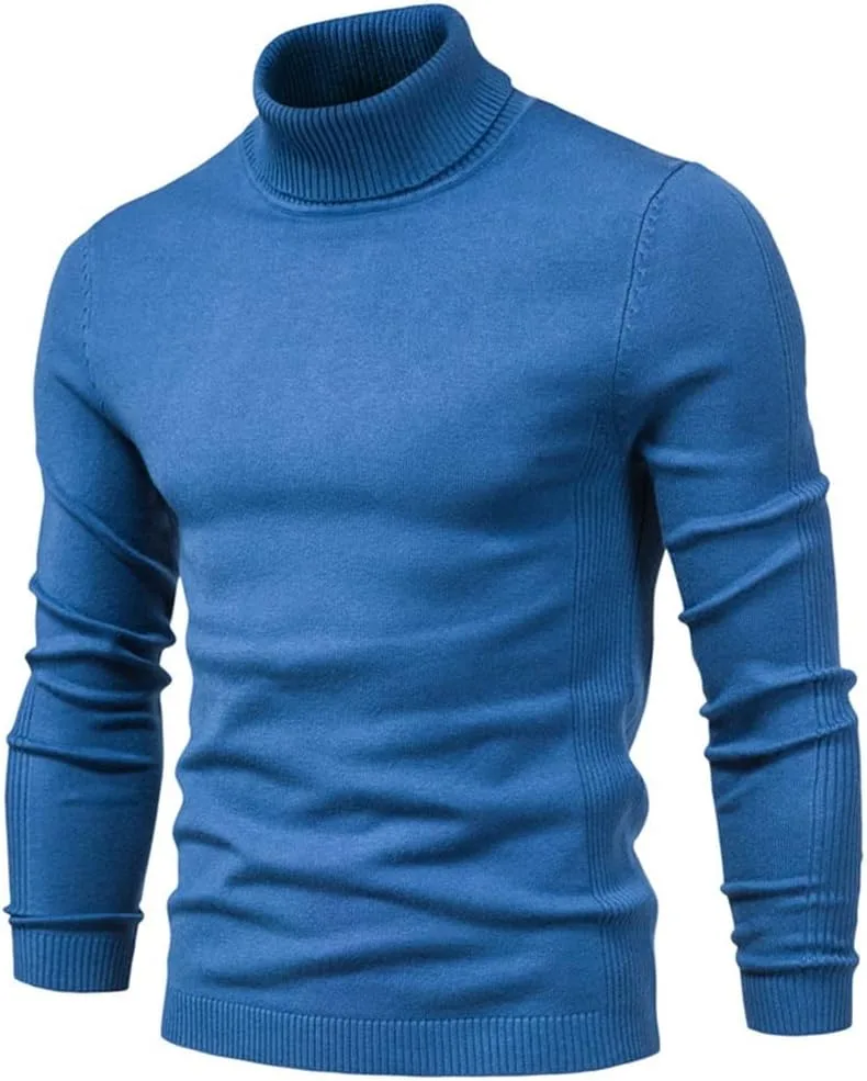 

Зимний водолазка толстый свитер Casual Neck Solid Color качественный теплый облегающий пуловер мужской HBDZUUI