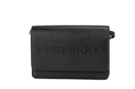 

Сумка через плечо из гладкой кожи Hampshire Small Black с тисненым логотипом Burberry