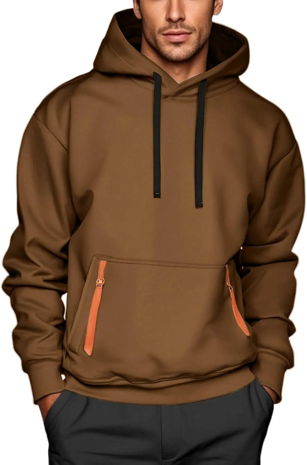 

Мужской легкий худи с капюшоном на шнурке и карманами Floleo