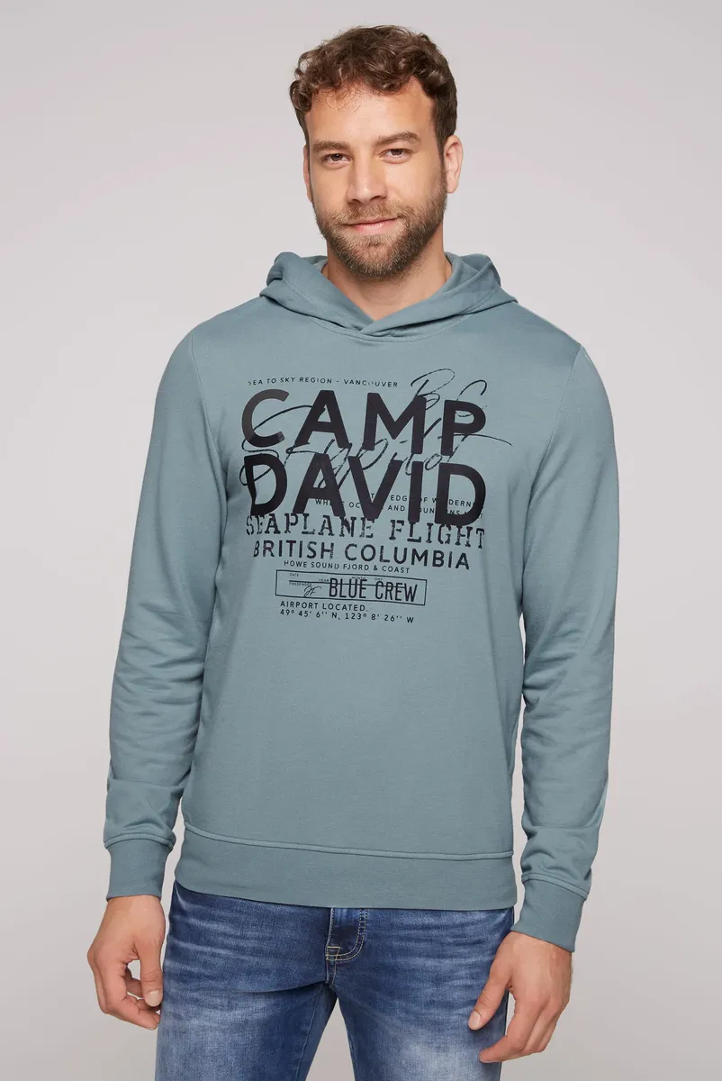 

Толстовка CAMP DAVID с капюшоном, хлопок, серый