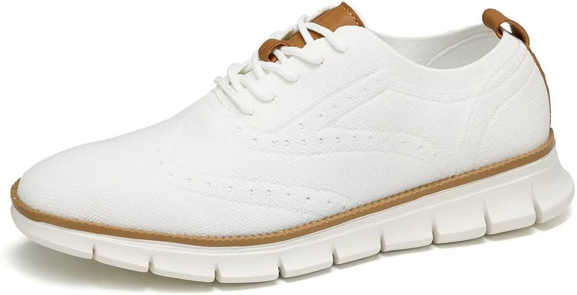 

Мужские повседневные оксфорды Модные сетчатые деловые туфли для ходьбы Работа Платье Кроссовки Комфортные Легкие Wja, белый