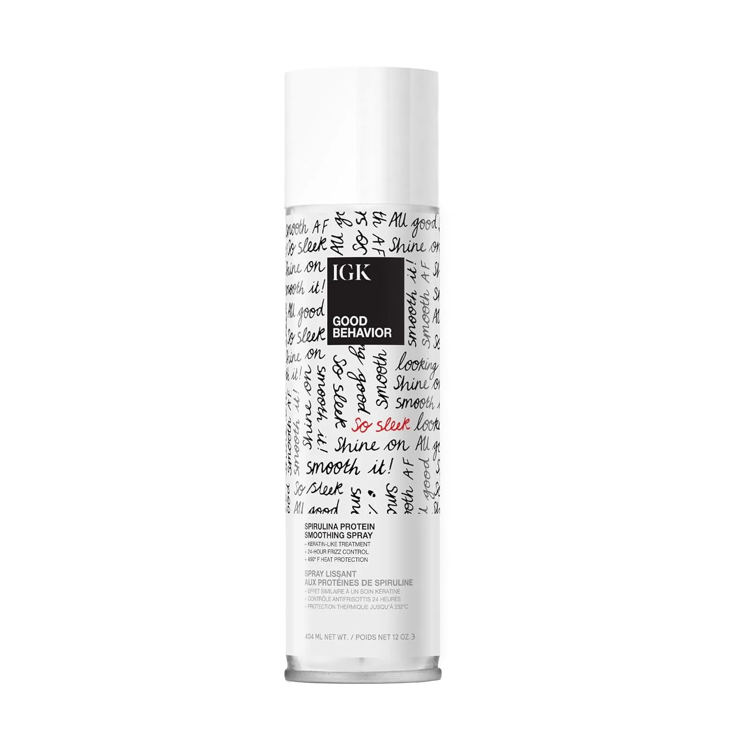 IGK Good Behavior Smoothing Spray 340 г | 4-дневная защита от пушистости и термозащита до 450°F | кератиновый эффект для гладких и блестящих волос | легкая формула, веганский и безопасный для окрашенных волос