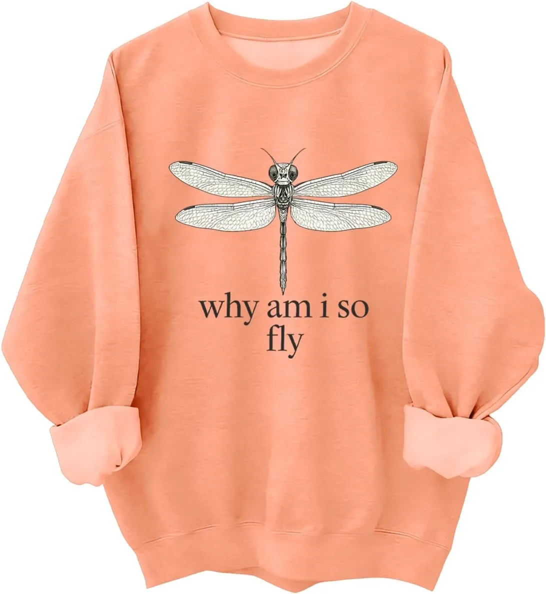 

Толстовка с принтом "Why Am I So Fly Dragonfly" Kzggs