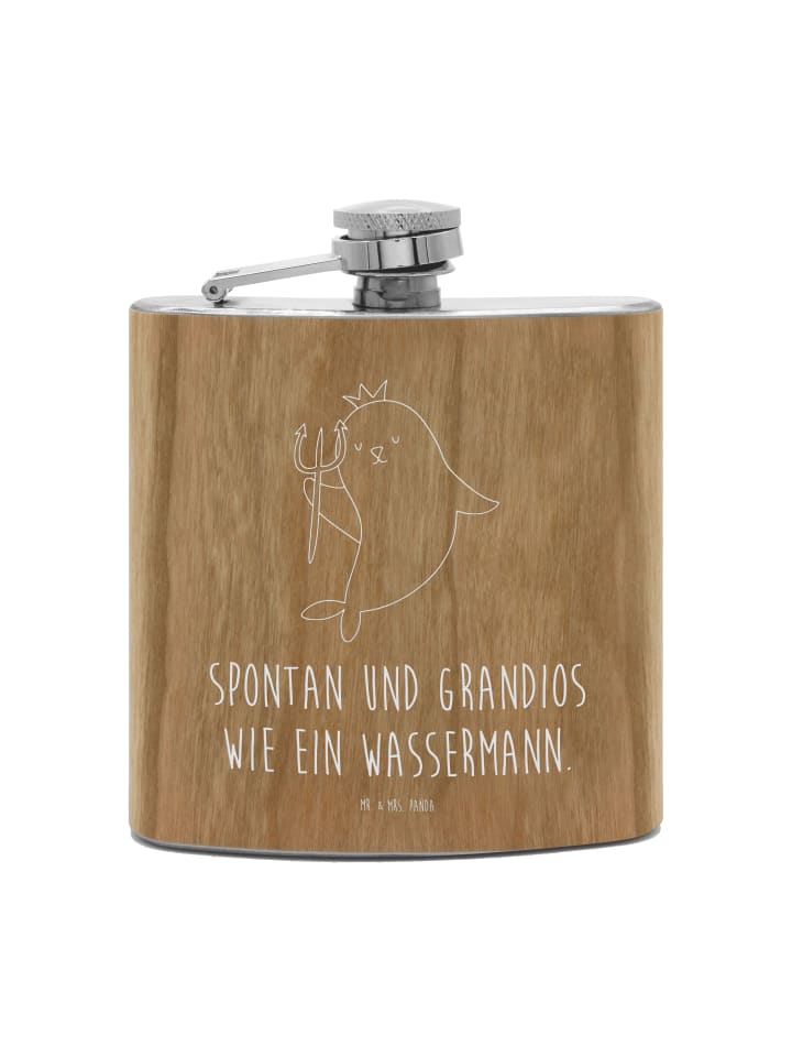 

Mr. & Mrs. Panda Фляжка из нержавеющей стали, знак зодиака Водолей... коричневого цвета