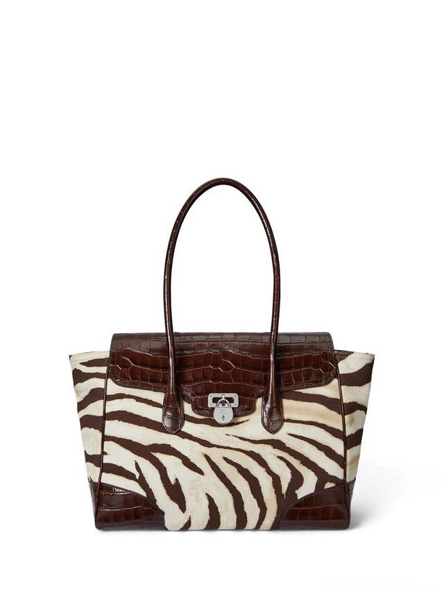 

Сумка-сатчел Lauren Canvas Large Tanner в зебровом принте Ralph Lauren, Zebra/Hickory
