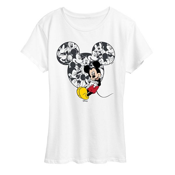 

Футболка женская с принтом Mickey Mouse Ear Collage Disney, White