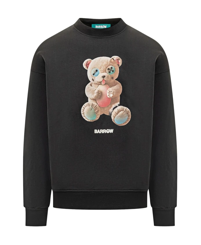 

Черная толстовка с круглым вырезом и принтом спереди. Barrow, черный