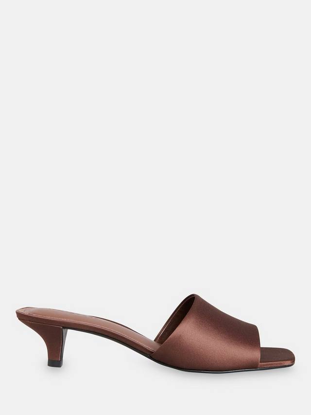 Сатиновые мюли на каблуке без задника Whistles, Brown