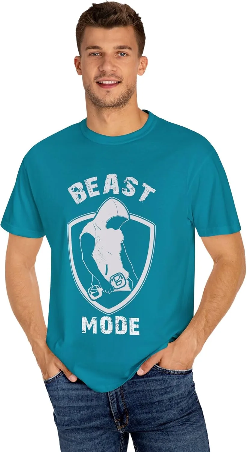 Футболка Beast Mode, фитнес-майка, мотивационная футболка для зала, одежда в стиле атлежера, топ в винтажном стиле GENERIC, синий — фото 4