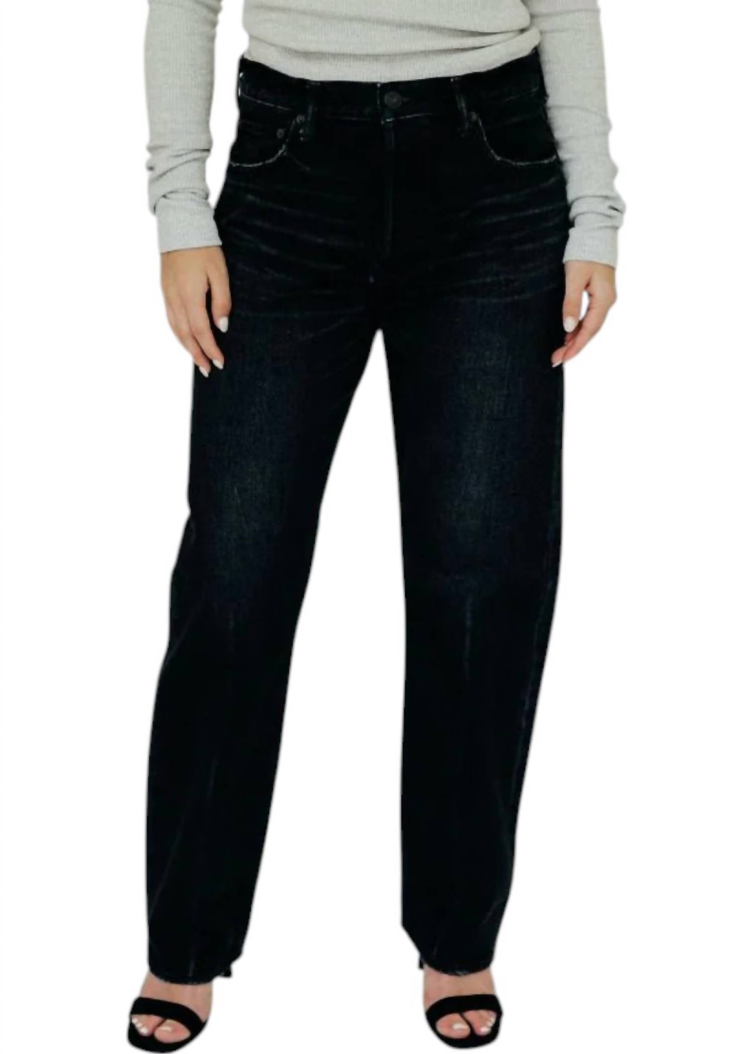 

Широкие прямые джинсы Murrieta черного цвета Moussy