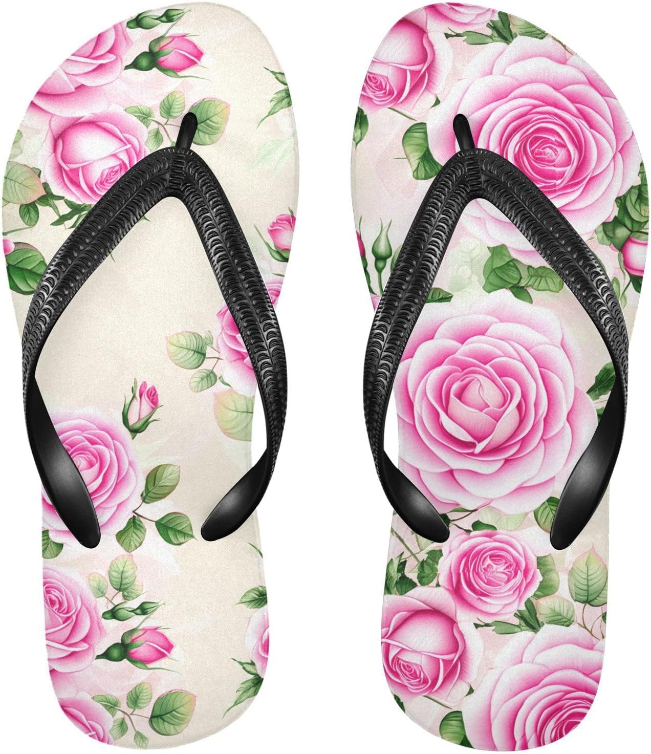 

Мужские и женские шлепанцы с цветочным рисунком, бежевые, для пляжа и душа, резиновые, против скольжения, летние сандалии для ходьбы Sinestour