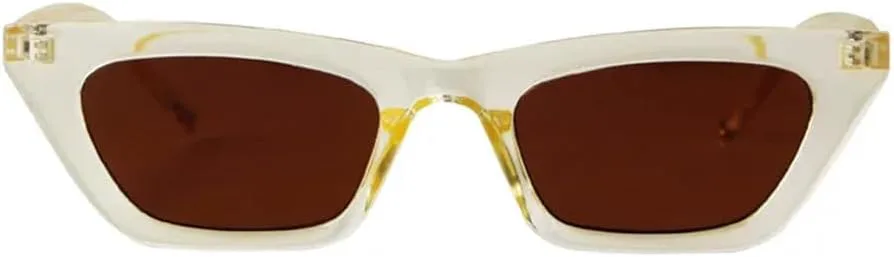 

Модные солнцезащитные очки в маленькой оправе «кошачий глаз» для женщин и мужчин, солнцезащитные очки с защитой от УФ-излучения UV400 UJNHGQ, C2light Yellow Brown